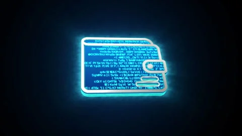 3D blue digital wallet or e-wallet glowing shining with blue binary code encrypt Stock Footage 240497741