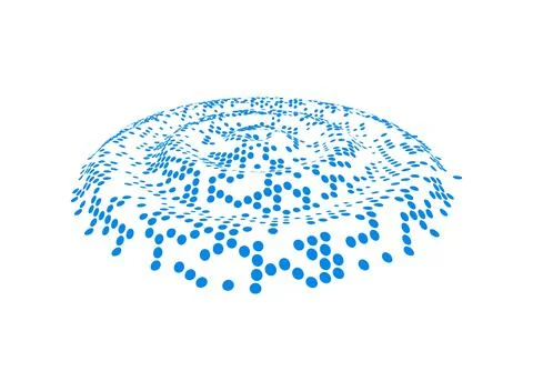 3D blue digital wave vector illustration. 스톡 일러스트