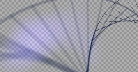 3D blue DNA structure forming against black background Stock Illustration