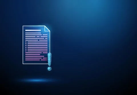 3D blue document with exclamation mark. Warning, alert, notification, error イラスト素材