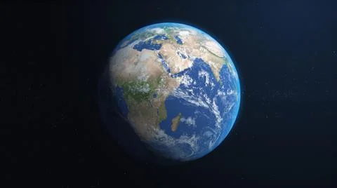3D Blue Earth on Space Stock Illustration