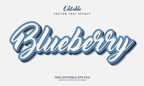 3d blue editable text effect. Vector editable text effect Stock Illustration