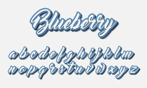 3d blue editable text effect. Vector editable text effect Stock Illustration