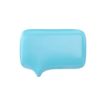 3D blue empty speech bubble. Ilustración de archivo