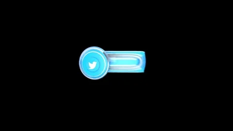 3D Blue Empty Twitter Board Whit Alpha Stock Footage 80880732
