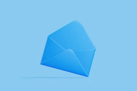 3D Blue Envelope Icon for Email Communication Stock Illustration