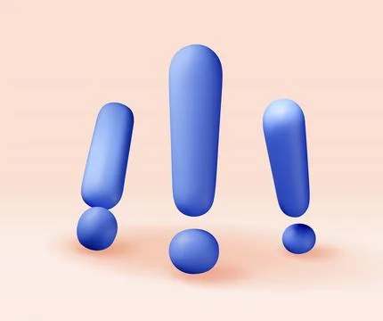 3D blue exclamation mark isolated on white Stock Illustration