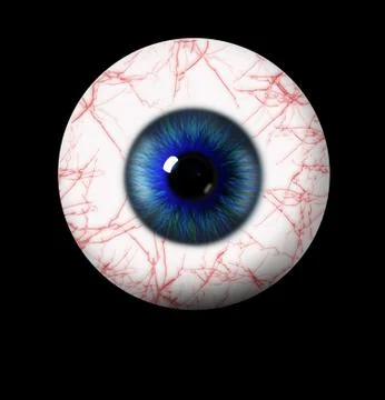 3d blue eye on black background Stock Illustration