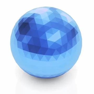 3d blue facet sphere button. Stock Illustration