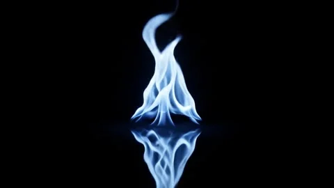 3D Blue Flame Above Reflective Surface Stock Footage 315143039