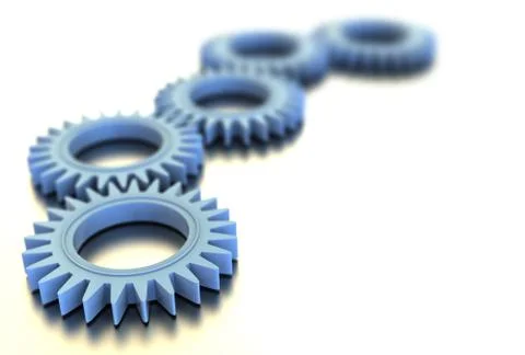 3d blue gears Stock Illustration