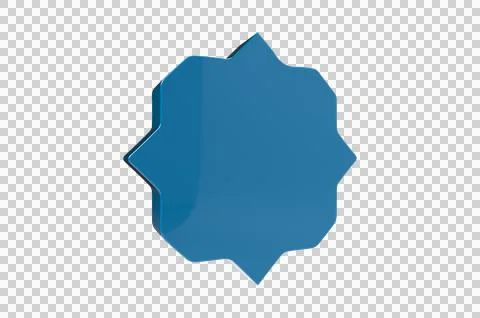 3D Blue Geometric Shape, Banner, Icon, Badge, Label PNG Transparent Background Stock Illustration