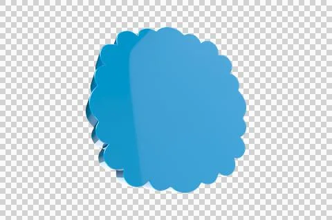 3D Blue Geometric Shape, Banner, Icon, Badge, Label PNG Transparent Background Stock Illustration