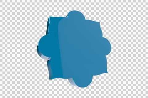 3D Blue Geometric Shape, Banner, Icon, Badge, Label PNG Transparent Background Stock Illustration