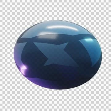 3D Blue Glass Pebble Blob UI Element Stock Illustration