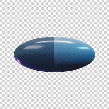 3D Blue Glass Pill Button UI Element Stock Illustration