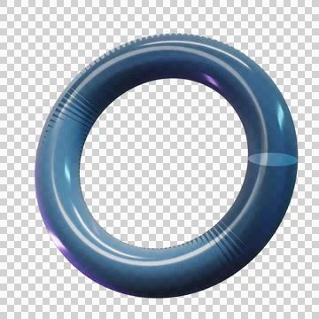 3D Blue Glass Ring Donut UI Element 스톡 일러스트
