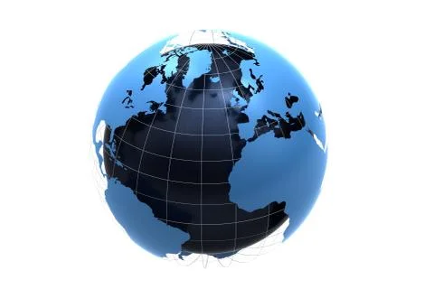 3d blue globe Stock Illustration