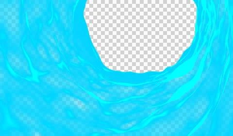 3D blue gradient stone tunnel wave イラスト素材