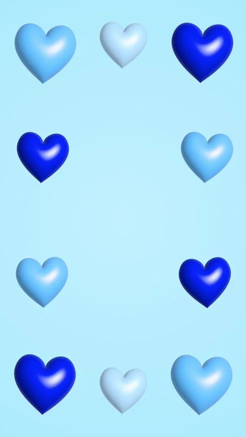 3D blue hearts background with copyspace. Stock Footage 311236780