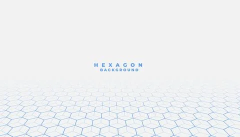 3D Blue Hexagon Shape Pattern Perspective Background Design Vector Stock Illustration