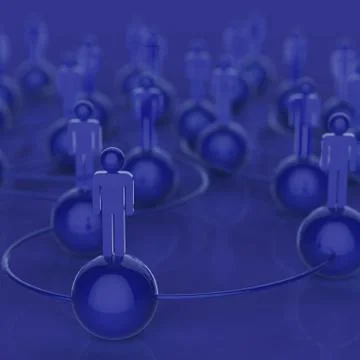 3d blue human social network and leadership Stock Illustration