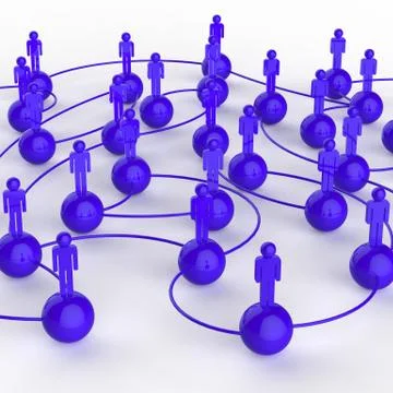 3d blue human social network Stock Illustration