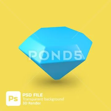 3d blue jewels icon PSD Template