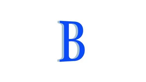 3D Blue Letter B on White Background Stock Illustration