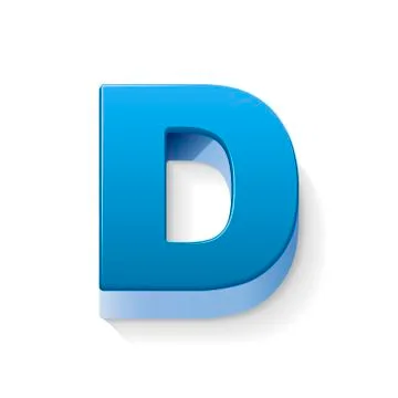 3d blue letter D Stock Illustration