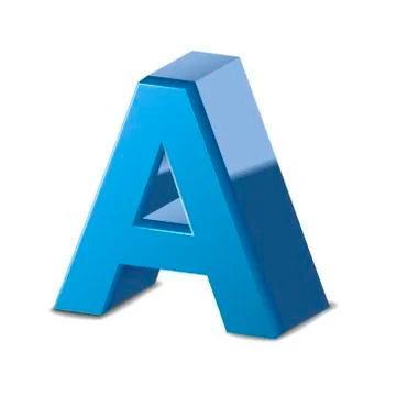 3d blue letter A Illustrazione stock