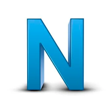 3d blue letter N Stock Illustration