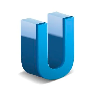 3d blue letter U Stock Illustration