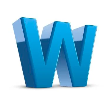 3d blue letter W Stock Illustration