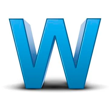 3d blue letter W Stock Illustration