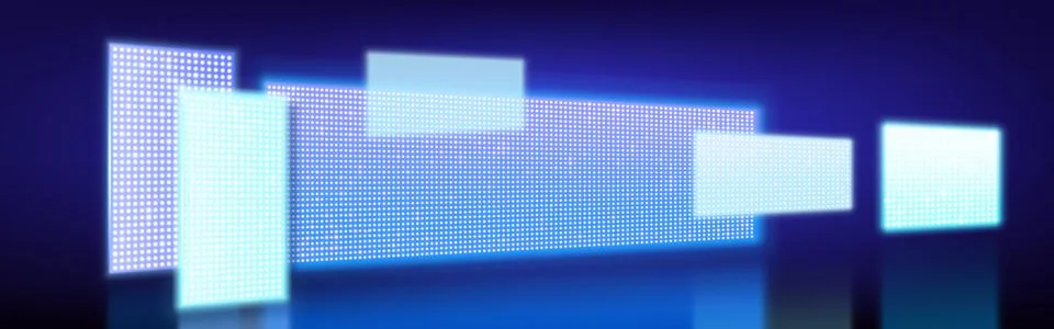 3d blue light led screen show stage background Ilustración de archivo