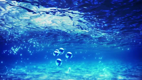 3D Blue Liquid With Floating Particles Stock Footage 279911347