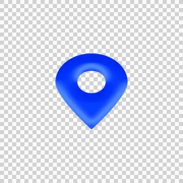 3D Blue Location Pin Map Marker Symbol PNG Stock Illustration