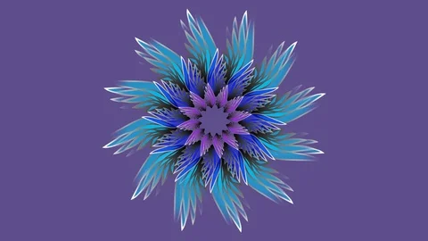 3d blue mandala rotating on ultraviolet background. Stock Footage 88227389