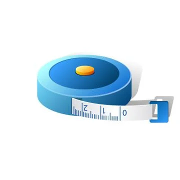 3D blue measuring tape vector illustration isolated on white background Ilustração Stock