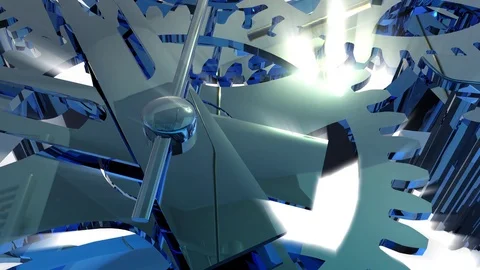 3d blue metal clockwork gear animation Vídeos de archivo 111749333
