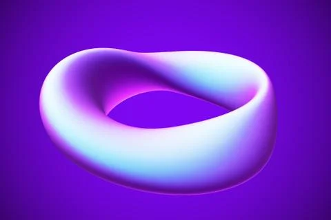 3D blue Moebius strip isolated on white background. Illustrazione stock