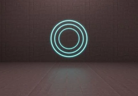 3d blue neon light circle background illustration rendering Stock Illustration