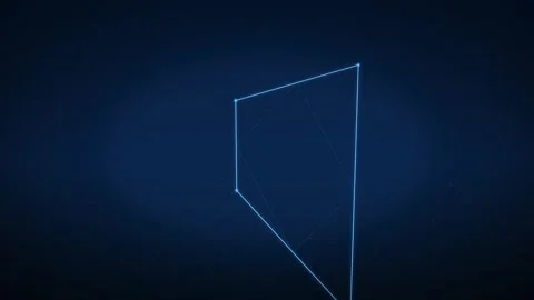 3D Blue Neon Linear Frame Banner Background Stockbeeldmateriaal 344056916