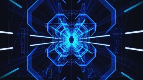 3D Blue Neon Tunnel Loopable Motion Grap... | Stock Video | Pond5