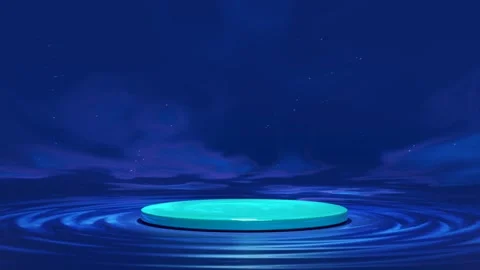 3d blue podium empty isolated on blue background. 3d illustration render Stock Footage 307116556