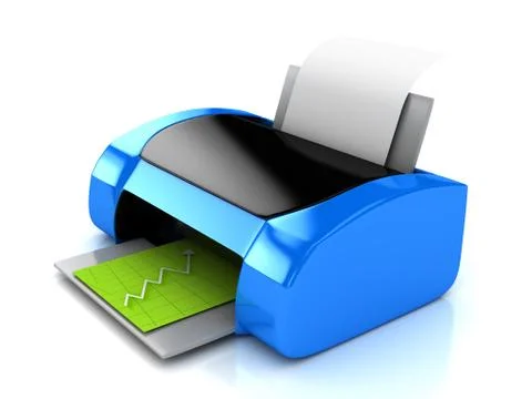 3d blue printer over white Stock Illustration