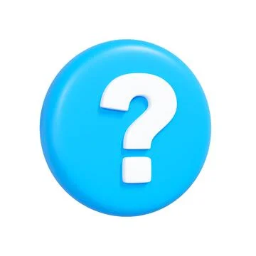 3D Blue Question Mark Button Icon Isolated on White 库存插图