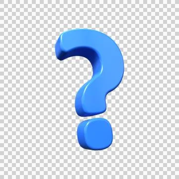 3d blue question mark icon. Help symbol or FAQ. Stock Illustration