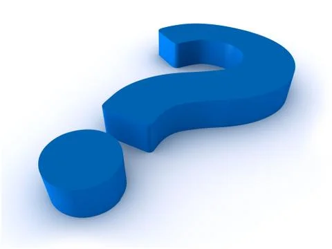 3D blue question Mark  Illustrazione stock